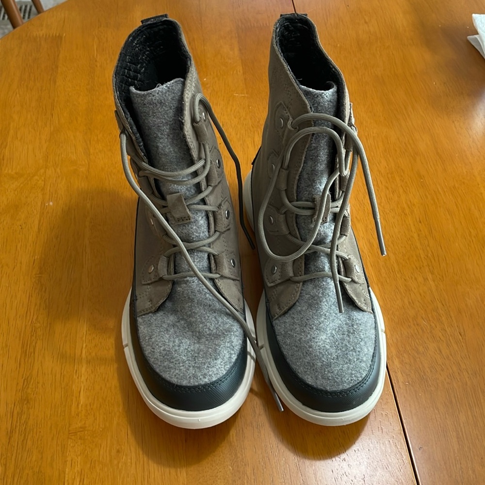 Sorel winter or rain boots.